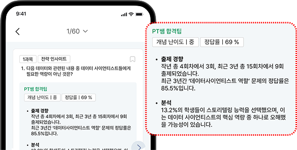 PT 화면. PT쌤 합격팁